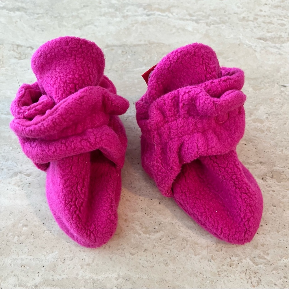 Pink Fleece Zutano Booties